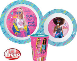Javoli Barbie Stylish étkészlet, micro műanyag szett, pohárral 260 ml (STF11144)