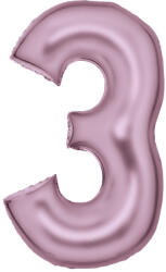 Javoli Lustre Pastel Pink, Rózsaszín 3-as szám fólia lufi 86 cm (DPA9917325)