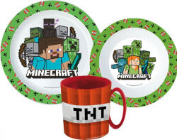 Javoli Minecraft Creeper étkészlet, micro műanyag szett bögrével 350 ml (STF22232)