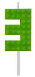 Javoli Építőkocka 3-as Green Blocks tortagyertya, számgyertya (MLG132748D)