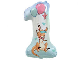 Javoli Happy Birthday Kangaroo, Kenguru 1-es szám fólia lufi 77 cm (MLG147896)