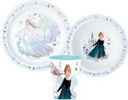 Javoli Disney Jégvarázs Royally Cool Karácsonyi étkészlet, micro műanyag szett, pohárral 260 ml (STF11150)