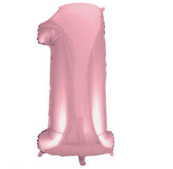 Javoli Light Pink, Rózsaszín 1-es szám fólia lufi 92 cm (MLG109214)