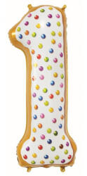 Süti mintás 1-es Cookie szám fólia lufi 78 cm (MLG142716)