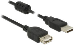 Delock USB 2.0-s bővítőkábel A-típusú csatlakozódugóval USB 2.0-s, A-típusú csatlakozóhüvellyel, 1