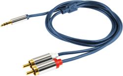Somogyi Elektronic Audió Kábel, 3, 5mm Sztereó Fém Dugó 2 Rca Fém Dugó, 1m