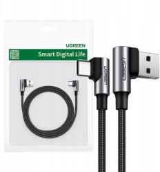 UGREEN Szögletes kábel Usb Usb Type-C kábel QC3.0 3A 0, 5M Szürke Ugreen (US176)