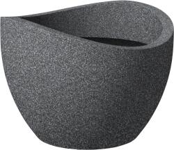 Scheurich Műanyag Virágkaspó Wave Globe (250) 30cm Fekete Gránit Színű