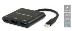 Conceptronic Notebook Dokkoló - DONN01B (USB-C to HDMI+USB-C PD: 60W+USB-A 3.0, fekete) (DONN01B) - wincity