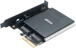 Akasa AK-PCCM2P-03 2x M. 2 - PCIe Adapter - RGB LED Világítással és Hűtőbordával (AK-PCCM2P-03)