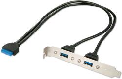 Lindy USB 3.0 Pin header Kivezetés Fekete 40cm 33096 (33096)