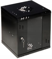 Stalflex Rack szekrény 10" akasztós RC10-6U-300GB fekete üveg (RC10-6U-300GB)