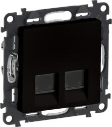 Legrand Valena Life 2xrj45 Cat. 5e Utp Csatlakozó Aljzat Mechanizmus Burkolat Fekete