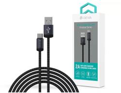 DEVIA ST108028 Gracious Series v2 10W USB/USB C 2m fekete adat-és töltőkábel (ST108028)