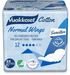 Vuokkoset Absorbante de zi sensitive bumbac organic Vuokkoset, cu aripioare, 12 bucati