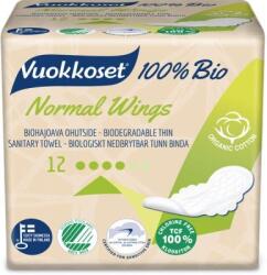 Vuokkoset Absorbante finlandeze Vuokkoset 100% bio Normale cu aripioare, de zi, 12 buc, ambalate individual
