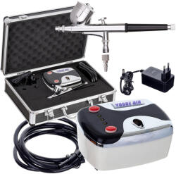 TC TECHNIC Komplett modellező és testfestő airbrush készletet minőségi bőröndben HS08-3AC-SKA