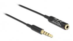 Delock 66074 4tűs 3, 5mm Jack apa > anya 50cm fekete hosszabbító kábel (66074) - bestbyte