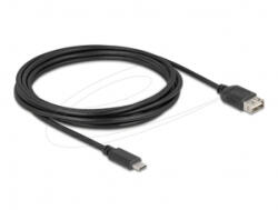 Delock EASY USB 2.0 Type-C - Type-A átalakító kábel 3m fekete (81538) (81538)