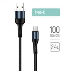 ColorWay USB-A - Type-C adat- és töltőkábel 1m fekete (CW-CBUC045-BK)