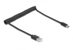 Delock USB 2.0 Type-C - Type-A átalakító kábel 0.75m fekete (90368)