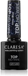 Claresa UV/LED Top Glitter No Wipe zselés fedő körömlakk csillogó árnyalat Glitter Blue 5 g