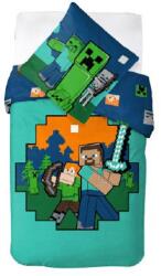 Carbotex Minecraft ágyneműhuzat szett - türkiz - 140x200 + 70x90 cm (MC248796-PP) (MC248796-PP)