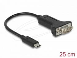 Delock USB Type-C - RS-232 D-Sub adapter 25cm fekete (64307)