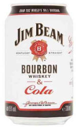 Jim Beam & Cola 0, 33l 4, 5% dob DRS