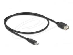 Delock EASY USB 2.0 Type-C - Type-A átalakító kábel 0.5m fekete (81535)