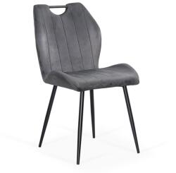  Scaun living gri din catifea cu cadru metalic BUC 204
