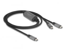 Delock USB-C Y-kábel PD3.0 100W 1.2m fekete (81271) (81271)