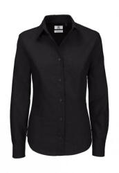 B&C Collection Női hosszú ujjú blúz B and C Oxford LSL/women Shirt M, Fekete