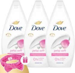 Dove Petal Soft Krémtusfürdő 3x450ml + Ajándék Hajpánt