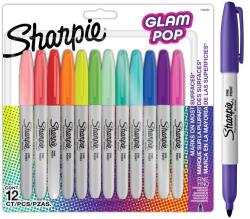 Sharpie F Pop tartós filc készlet, 12 darabos, Válogatott színekben