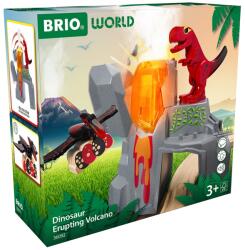 BRIO játékkészlet - Kitörő vulkán, dinoszaurusz figurával