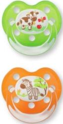 Baby-Nova Suzetă din silicon Baby Nova - Mărimea 2, portocaliu și verde (28240)