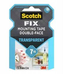 3M 3M Scotch Szerelőszalag Átlátszó Kétoldalas Beltéri 1, 5m (7100261816)