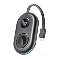 JOYROOM vésztöltő (2500mAh, 3W, gyorstöltő, Apple Watch töltő, LED kijelző, Type-C kábel) FEKETE JR-W09_B (JR-W09_B)
