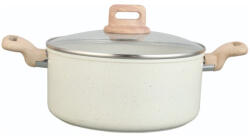 Voltz Oala cu capac Voltz Nice OV54418E24D, 24x15 cm, 6.5 L, Finisaj marmura, Inductie, Cream melange (OV54418E24D)