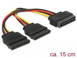 Delock kábel Power SATA 15 tűs 2 x SATA HDD - egyenes