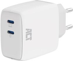 ACT AC2165 USB-C Charger 65W 2-port with Power Delivery PPS and GaNFast White (AC2165) - pcx