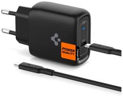 Spigen ARCSTATION PRO hálózati töltő Type-C aljzat (45W, GaN, PD gyorstöltő 3.0 + Type-C kábel) FEKETE ACH02588 (ACH02588)