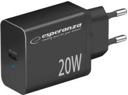Esperanza EZC104K Quick Power Charger 20W USB-C PD Black (EZC104K)