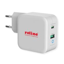 Roline Fali töltő, 1x USB3.0 USB-A + 1x USB-C, 65W, fehér 19.11. 1041-10 (19.11.1041-10)