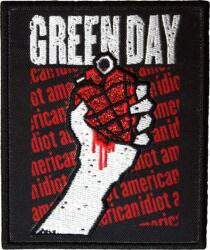 Green Day American Idiot Text Repeat Vasalható tapasz (GDPAT20)