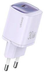USAMS CC251 hálózati töltő Type-C aljzat (30W, GaN, PD gyorstöltő) LILA CC251TC03 (CC251TC03)