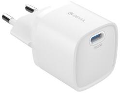 DEVIA EXTREME MINI hálózati töltő Type-C aljzat (20W, GaN, PD gyorstöltő) FEHÉR RLC-543 (RLC-543)