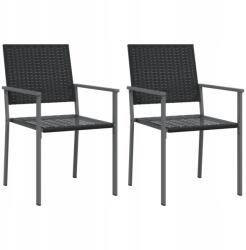 vidaXL Kerti székek, 2 db, fekete, 54x62, 5x89 cm, polirattan (8720845786977)