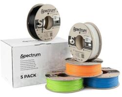 Spectrum Filament Spectrum Premium PLA 5x250g, mix, Alb Polar, Negru Intens, Portocaliu Leu, Albastru Pacific, Verde Lime